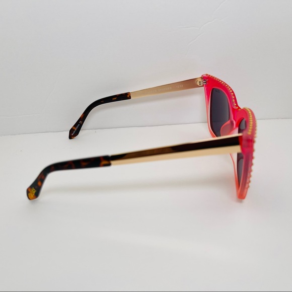 Quay x Saweetie Harper Studded Sunglasses Matte Coral/Black ID:49786 - Picture 3 of 10